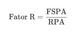 $$\text{Fator R} = \frac{\text{FSPA}}{\text{RPA}}$$ 