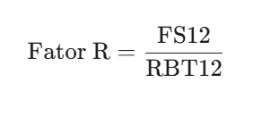 $$\text{Fator R} = \frac{\text{FS12}}{\text{RBT12}}$$